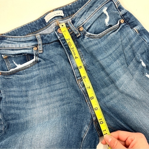 LOFT Woman's Blue Medium Wash Curvy High Waist Skinny Ankle Jeans Size 25 - Picture 13 of 13